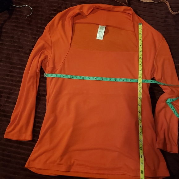 Faux shrug top with mesh tummy panel. - Picture 3 of 5